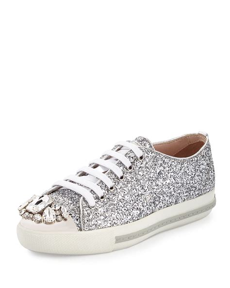 miu miu glitter booties|Women's glitter and chunky sneakers .